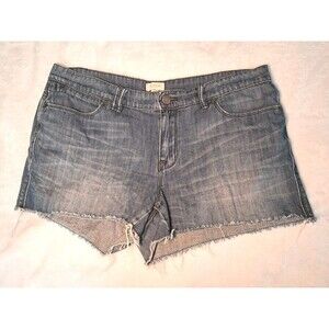 J Crew Cutoff Jean Shorts Raw Hem Cotton 3" Inseam Blue Size 10 Medium Wash